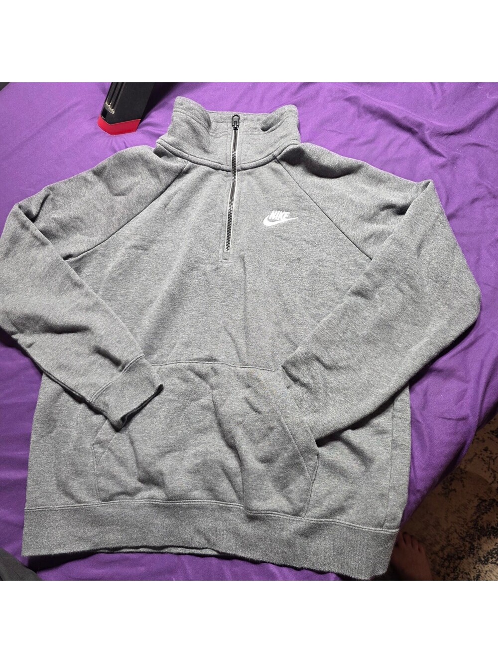 Wmn's Medium - Nike Gray Half-Zip Pullover Sweatshirt